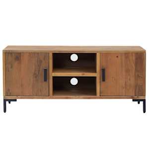 TV stolek hnědý 110 x 35 x 48 cm masivní borové dřevo - obrázek 3