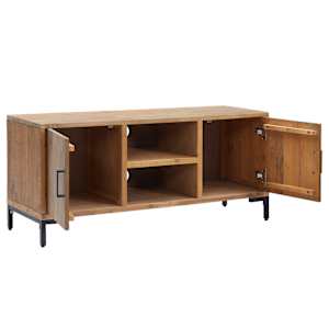 TV stolek hnědý 110 x 35 x 48 cm masivní borové dřevo - obrázek 4