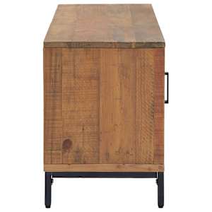 TV stolek hnědý 110 x 35 x 48 cm masivní borové dřevo - obrázek 5