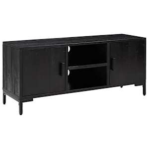 TV stolek černý 110 x 35 x 48 cm masivní borové dřevo - obrázek 2