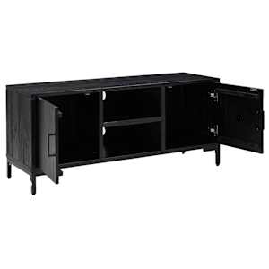 TV stolek černý 110 x 35 x 48 cm masivní borové dřevo - obrázek 4