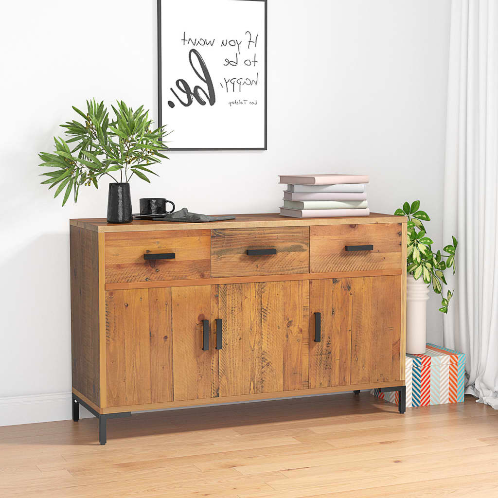 vidaXL Sideboard Braun 110x35x70 cm Massivholz Kiefer