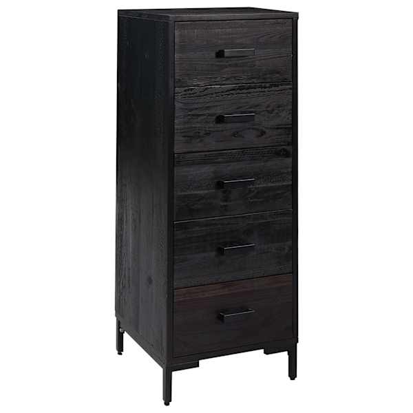 vidaXL kummut, must, 42 x 35 x 110 cm, m&auml;nnipuit