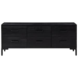 vidaXL Armoire de rangement Noir 110x30x45 cm Bois de pin massif