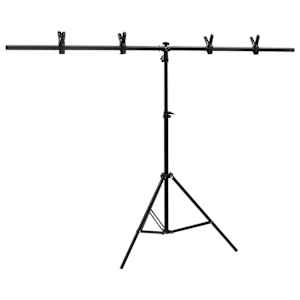Stojan na fotopozadí ve tvaru T černý 151 x 60 x (70–200) cm - obrázek 2