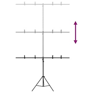 Stojan na fotopozadí ve tvaru T černý 151 x 60 x (70–200) cm - obrázek 5