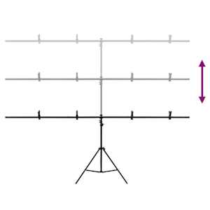 Stojan na fotopozadí ve tvaru T černý 201 x 60 x (70–200) cm - obrázek 5