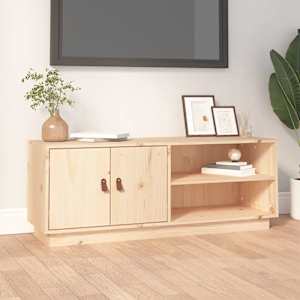 TV skříňka 105 x 34 x 40 cm masivní borové dřevo - obrázek 1