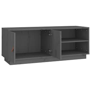 TV skříňka šedá 105 x 34 x 40 cm masivní borové dřevo - obrázek 7