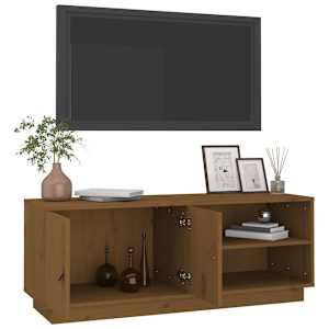 TV skříňka medově hnědá 105 x 34 x 40 cm masivní borové dřevo - obrázek 5