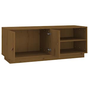 TV skříňka medově hnědá 105 x 34 x 40 cm masivní borové dřevo - obrázek 7