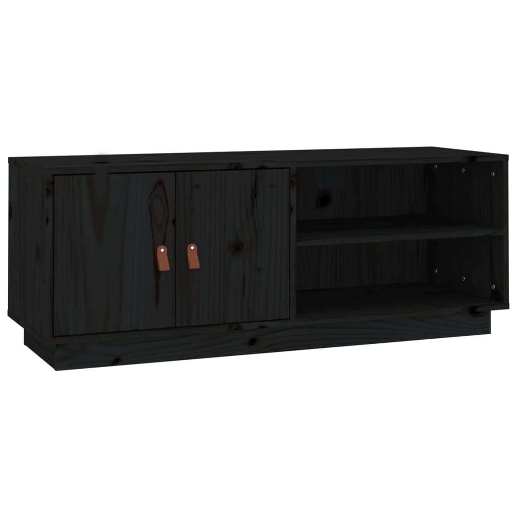 E-shop vidaXL TV skrinka čierna 105x34x40 cm masívna borovica