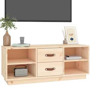 TV skříňka 100 x 34 x 40 cm masivní borové dřevo - obrázek 4