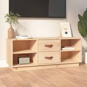 TV skříňka 100 x 34 x 40 cm masivní borové dřevo - obrázek 1