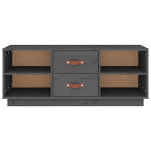 TV skříňka šedá 100 x 34 x 40 cm masivní borové dřevo - obrázek 6