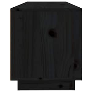 TV skříňka černá 100 x 34 x 40 cm masivní borové dřevo - obrázek 8