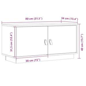 TV skříňka 80 x 34 x 40 cm masivní borové dřevo - obrázek 10