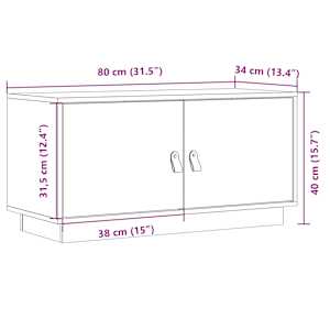 TV skříňka medově hnědá 80 x 34 x 40 cm masivní borové dřevo - obrázek 10