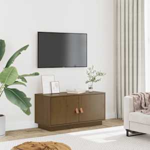 TV skříňka medově hnědá 80 x 34 x 40 cm masivní borové dřevo