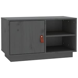 TV skříňka šedá 70 x 34 x 40 cm masivní borové dřevo - obrázek 2