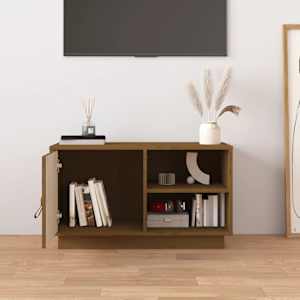 TV skříňka medově hnědá 70 x 34 x 40 cm masivní borové dřevo - obrázek 3