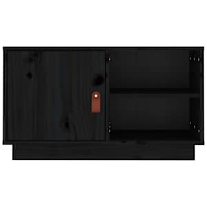 TV skříňka černá 70 x 34 x 40 cm masivní borové dřevo - obrázek 6