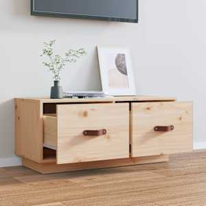TV skříňka 80 x 34 x 35 cm masivní borové dřevo - obrázek 3
