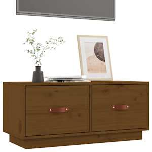 TV skříňka medově hnědá 80 x 34 x 35 cm masivní borové dřevo - obrázek 4