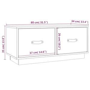 TV skříňka medově hnědá 80 x 34 x 35 cm masivní borové dřevo - obrázek 10