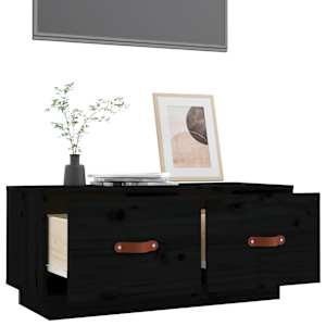 TV skříňka černá 80 x 34 x 35 cm masivní borové dřevo - obrázek 5