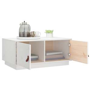 Konferenční stolek bílý 80 x 50 x 35 cm masivní borové dřevo - obrázek 5