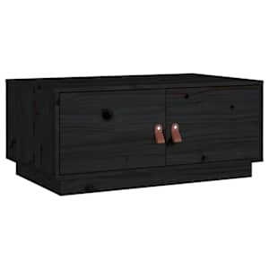 Konferenční stolek černý 80 x 50 x 35 cm masivní borové dřevo - obrázek 2