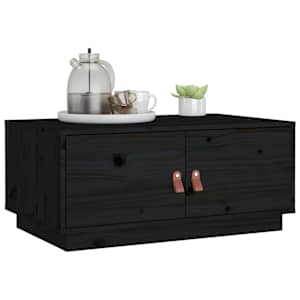 Konferenční stolek černý 80 x 50 x 35 cm masivní borové dřevo - obrázek 4