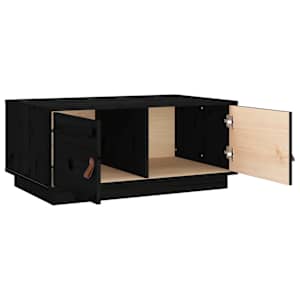 Konferenční stolek černý 80 x 50 x 35 cm masivní borové dřevo - obrázek 6