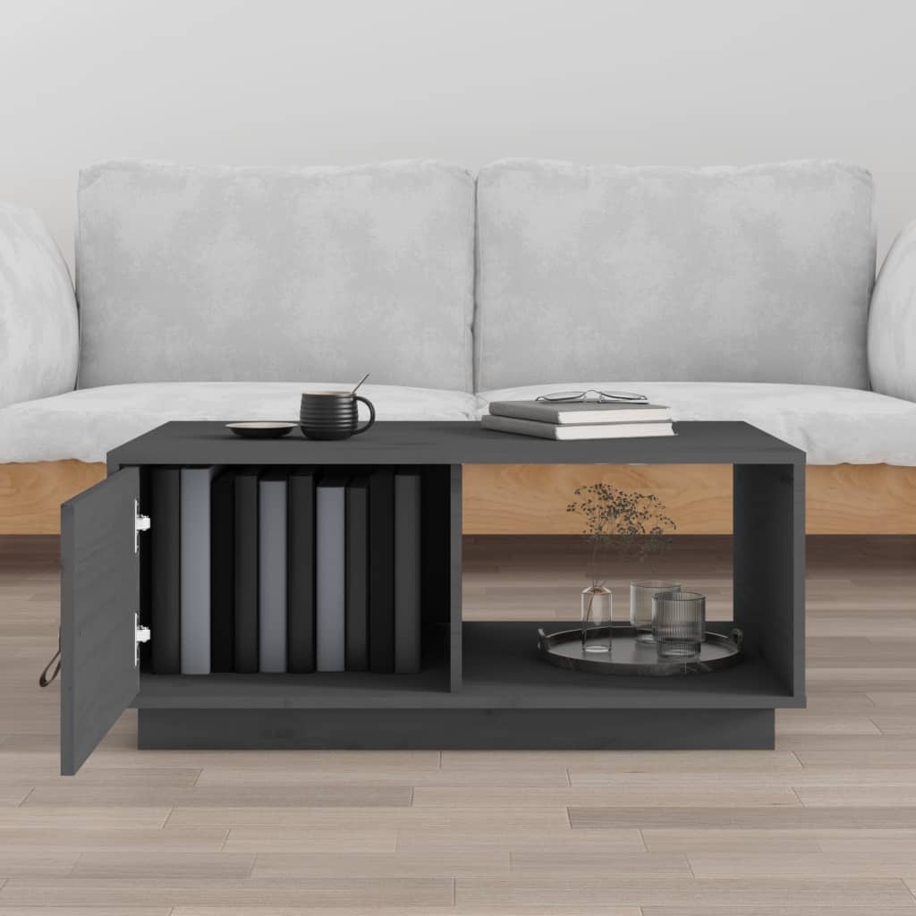 vidaXL Salontafel 80x50x35,5 cm massief grenenhout grijs afbeelding