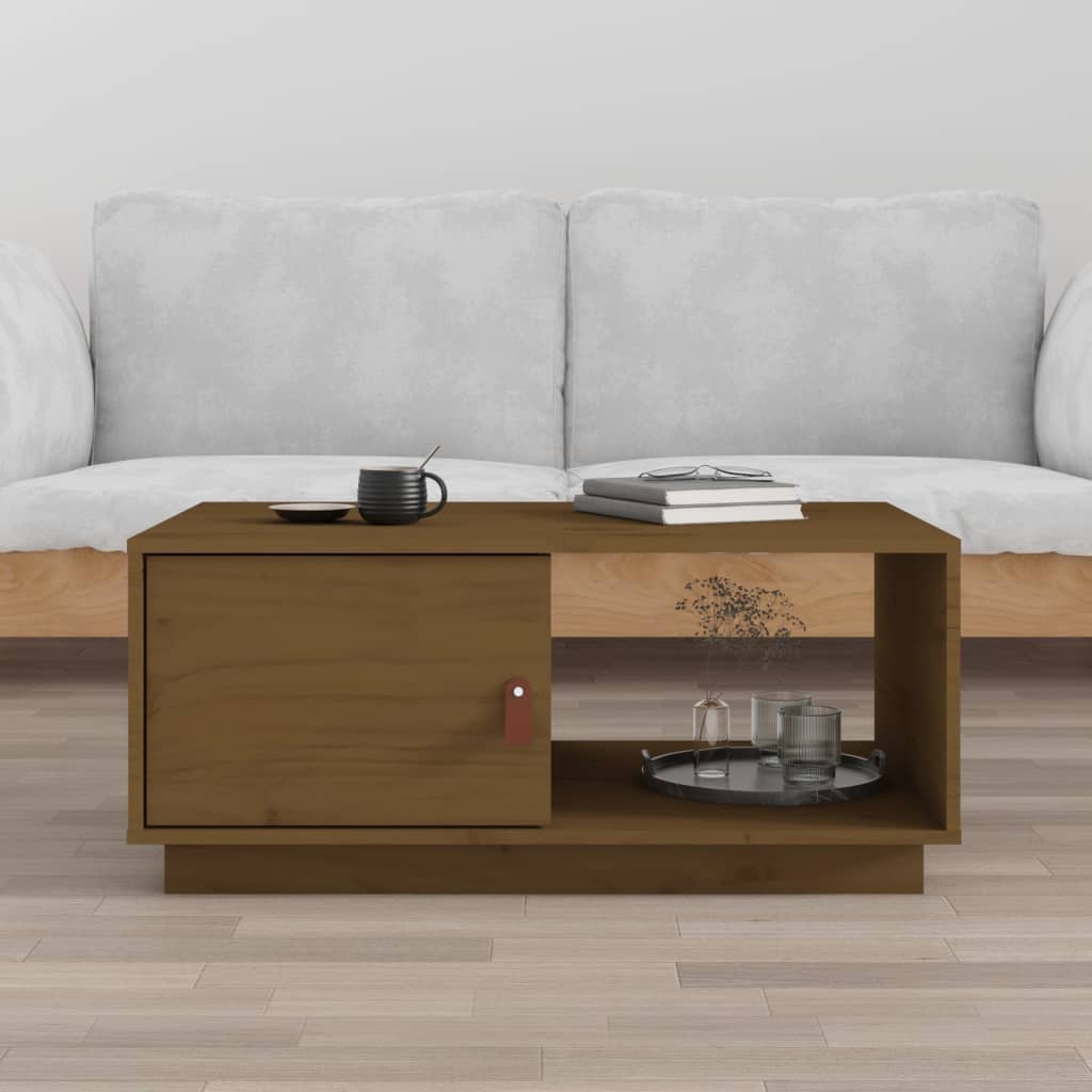 vida XL Couchtisch Honigbraun 80x 50x 35,5 cm Massivholz Kiefer