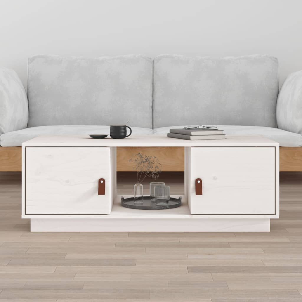 vidaXL sofabord 100x50x35 cm massivt fyrretræ hvid