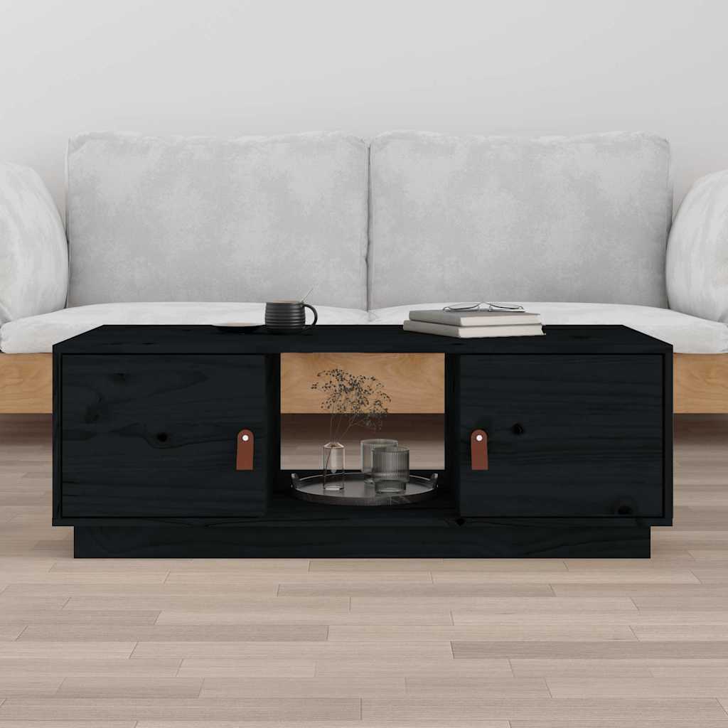 vidaXL sofabord 100x50x35 cm massivt fyrretræ sort