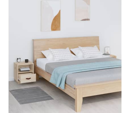 vidaXL 2 db t&ouml;m&ouml;r fenyőfa &eacute;jjeliszekr&eacute;ny 40 x 34 x 45 cm