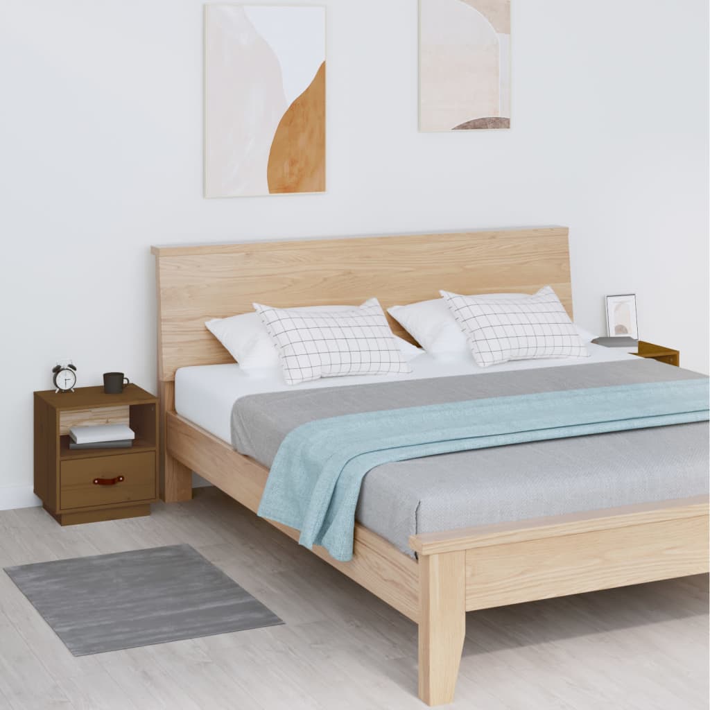 vidaXL Szafki nocne, 2 szt., miodowy br�z, 40x34x45 cm, drewno sosnowe