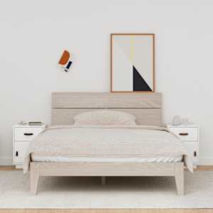 Nočna omarica 2 kosa bela 40x34x55 cm trdna borovina