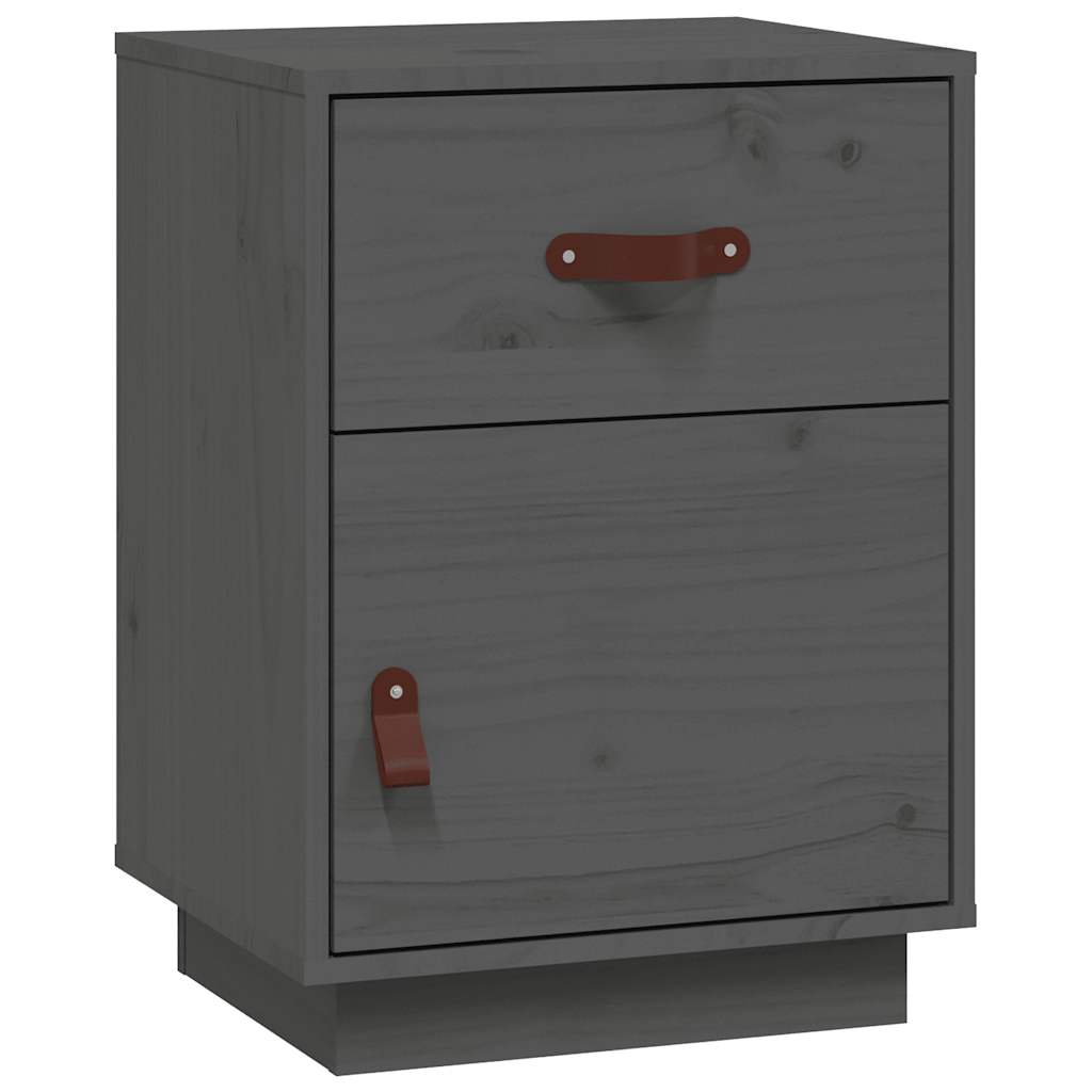 vidaXL Noční stolky 2 ks šedé 40 x 34 x 55 cm masivní borové dřevo