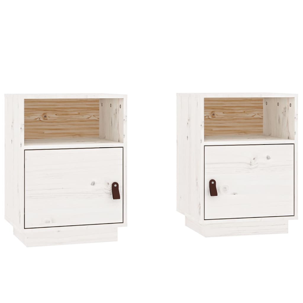 vidaXL Noční stolky 2 ks bílé 40 x 34 x 55 cm masivní borové dřevo