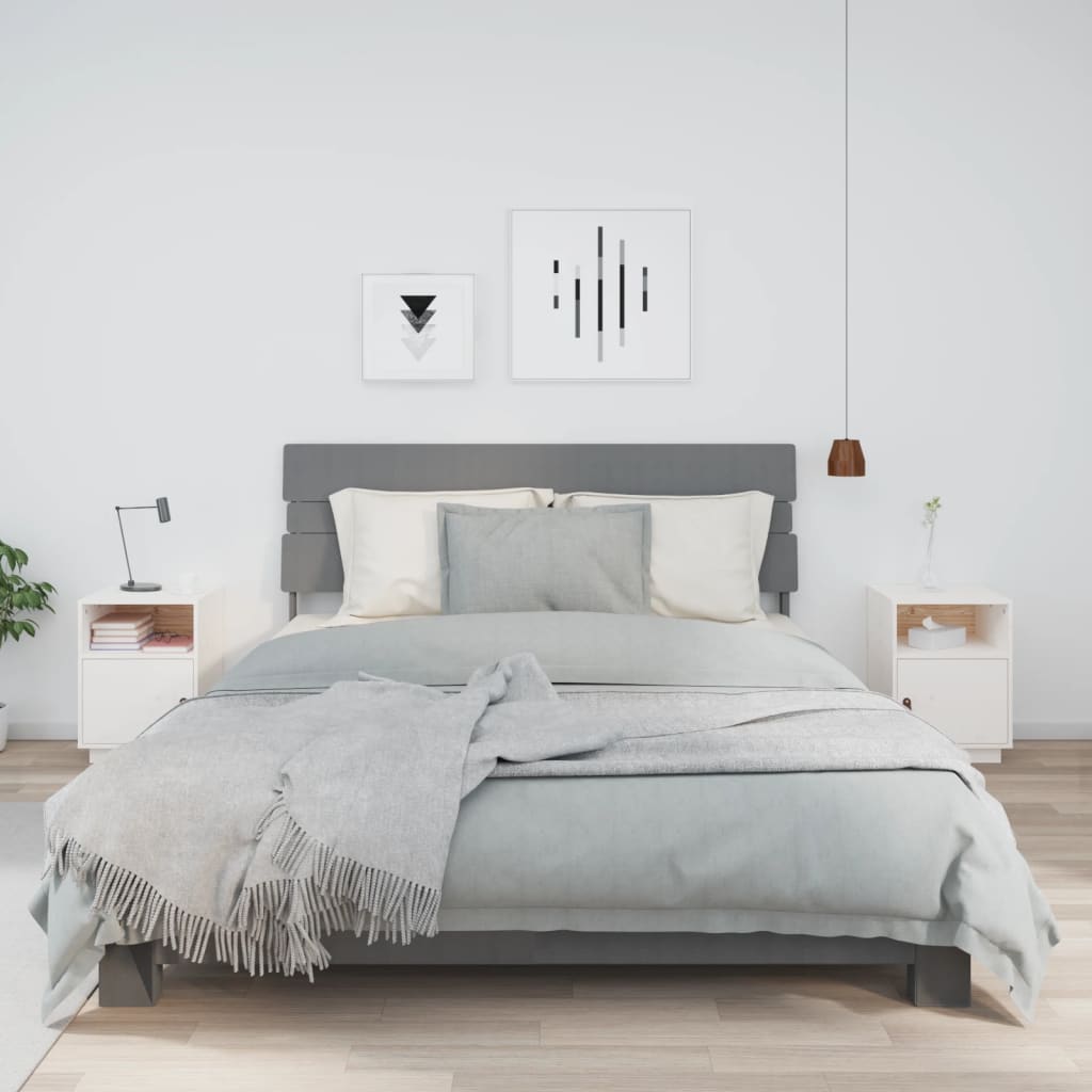 vidaXL Szafki nocne, 2 szt., bia�e, 40x34x55 cm, lite drewno sosnowe