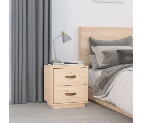 vidaXL Mesitas de noche 2 uds madera maciza de pino 40x34x45 cm