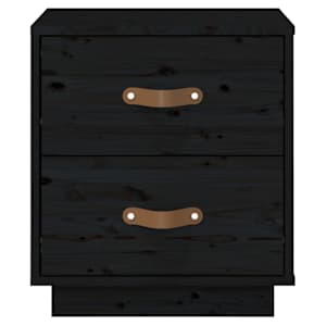 Noční stolky 2 ks černé 40 x 34 x 45 cm masivní borové dřevo - obrázek 7