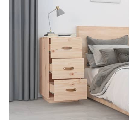 vidaXL Bedside Cabinet 40x40x75 cm Solid Wood Pine