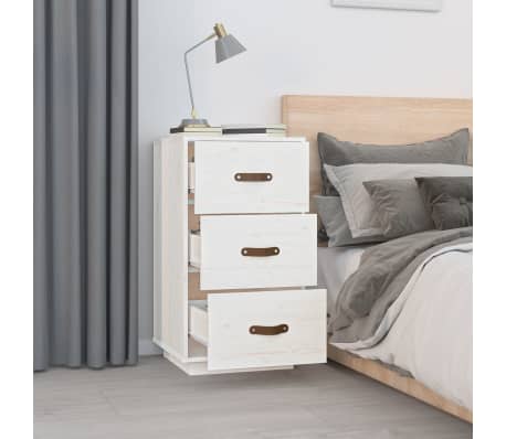&nbsp;vidaXL Nachttisch Wei&szlig; 40x40x75 cm Massivholz Kiefer
