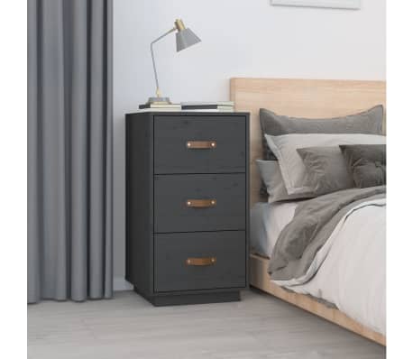 &nbsp;vidaXL Nachttische 2 Stk. Grau 40x40x75 cm Massivholz Kiefer