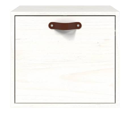 vidaXL Sieninė spintelė, balta, 40x30x35cm, pu&scaron;ies medienos masyvas